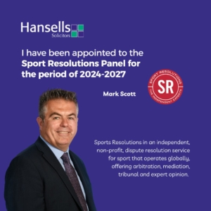Mark Scott appointed to the Sport Resolutions Panel for the period of 2024-2027